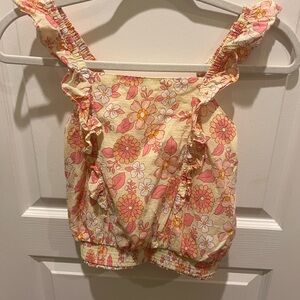 Cat & Jack Floral Tank Top - Pink and Yellow